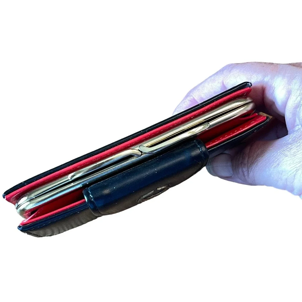 Mc Duff Made In‎ Japan Womens Black Leather Credit Card Wallet MCM Change Purse